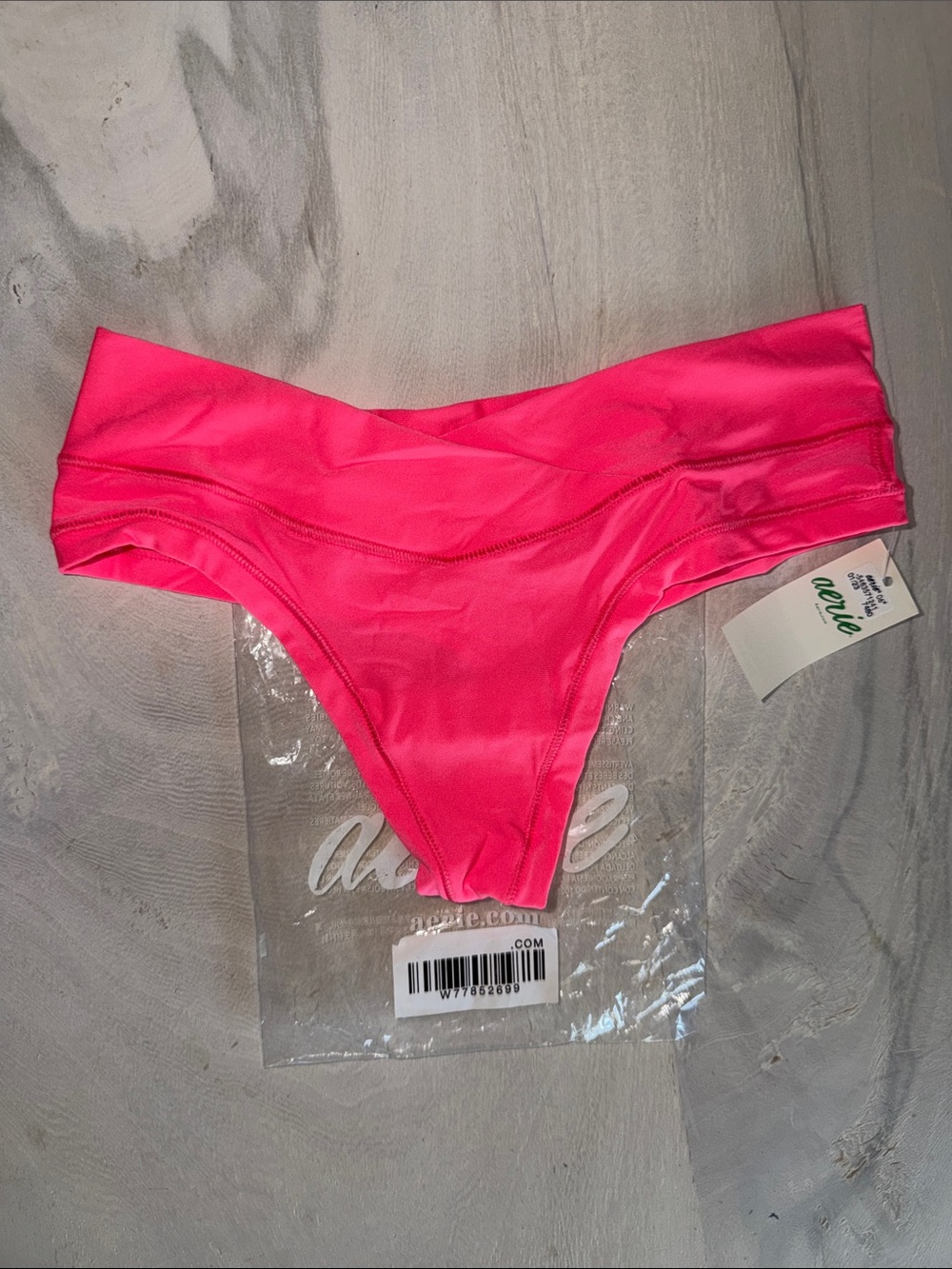 NWT aerie neon pink thong